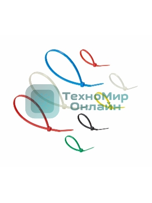 Набор хомутов-стяжек нейлоновых Rexant 100, 200 мм, цветные, НХ-2, тубус 300 шт.