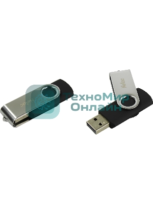 Флешка USB Netac U505 (NT03U505N-064G-20BK), 64Gb, USB 2.0, R/W 70/30, черный/серебристый