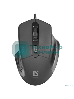 Мышь проводная Defender Datum MB-347 черный, 1600 dpi, USB, кнопки - 4
