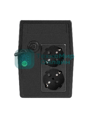 Источник бесперебойного питания ExeGate Power NB-500.LED.AVR.2SH (500VA/300W, LED, AVR, 2*Schuko, батарея 12V 4.5Ah, черный)