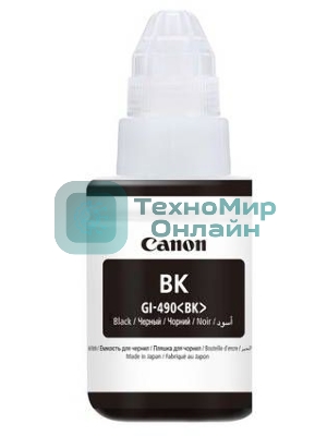 Чернила Canon GI-490BK 0663C001 черный для Canon Pixma G1400/2400/3400 (135мл)
