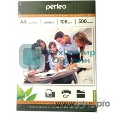 Бумага Perfeo PF-MTA4-108/500Бумага Perfeo матовая, А4 108 г/м2, 500 л