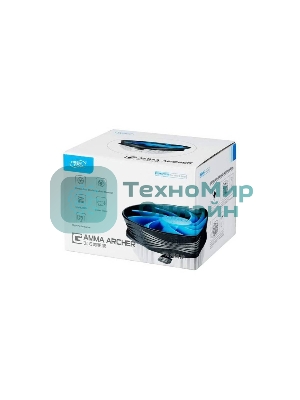 Кулер для процессора DEEPCOOL GAMMA ARCHER синий, 120 мм, алюминий, 1600 об/мин, 26.1 дБ, 3 pin, 95 Вт, 65.5 мм