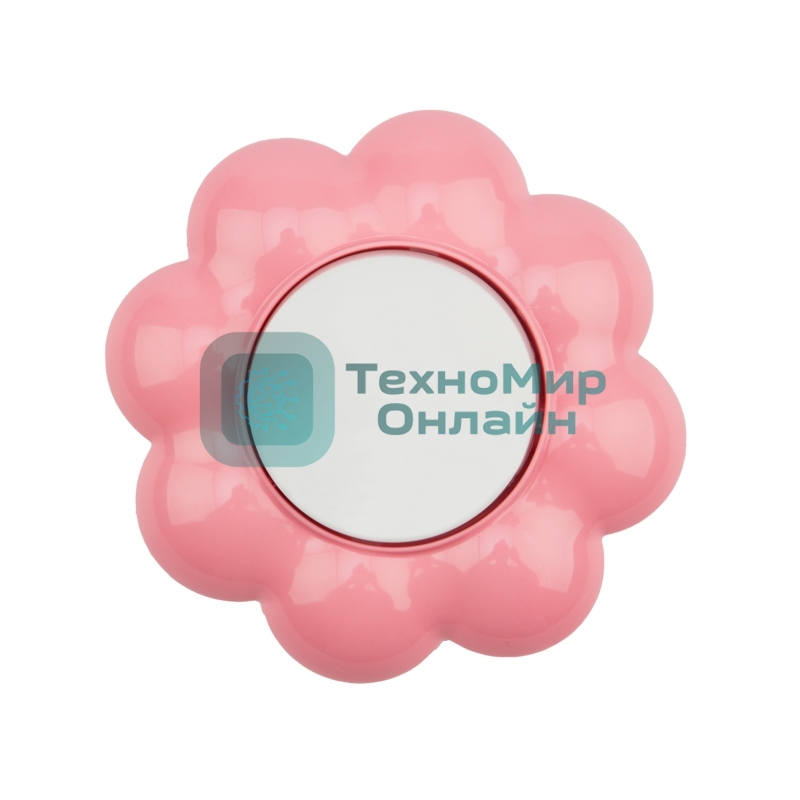 Выключатель одноклавишный Kranz HAPPY Цветок скрытой установки, белый/розовый