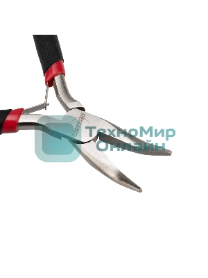Тонкогубцы изогнутые Rexant Мини 120 мм никелированные, авторазжим, обливные рукоятки