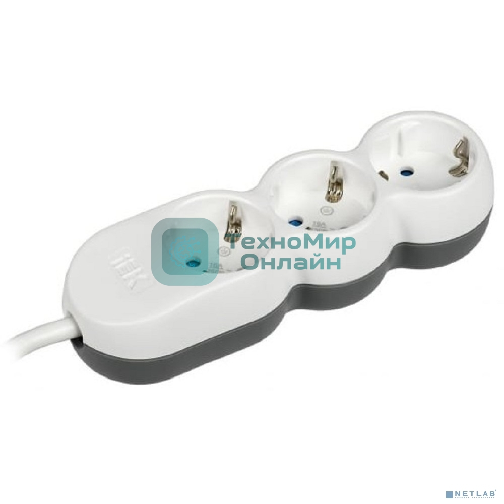 Удлинитель IEK У03 3 места 2P+PE/1,5м 3х1,5 мм2 16А/250В UNO