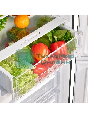 Холодильник Maunfeld MFF185NFSB10 черная нержавеющая сталь двухкамерный инвертор 240/100л морозилка снизу, No Frost