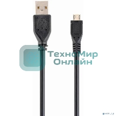 Кабель Filum USB 2.0, 1 м., черный, 2A, разъемы: USB A male- USB micro B male, пакет. (FL-C-U2-AM-microBM-1M)