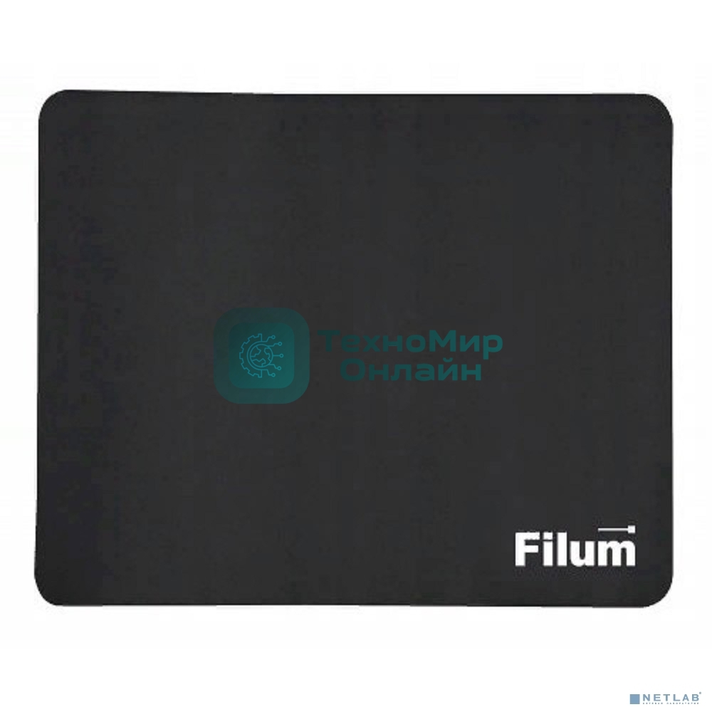 Коврик для мыши Filum FL-MP-S-BK-2 черный, 250*200*3 мм., ткань+резина.