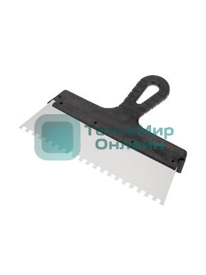 Шпатель фасадный Rexant 250 мм зуб 6х6 нержавеющая сталь, пластмассовая рукоятка