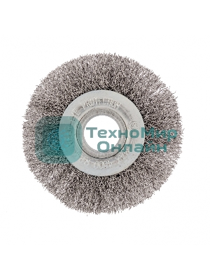 Щетка для УШМ Сибртех 100 мм, посадка 22,2 мм, плоская, витая проволока