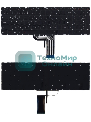 Клавиатура для ноутбука Lenovo IdeaPad 700 700-17ISK черная без рамки с подсветкой