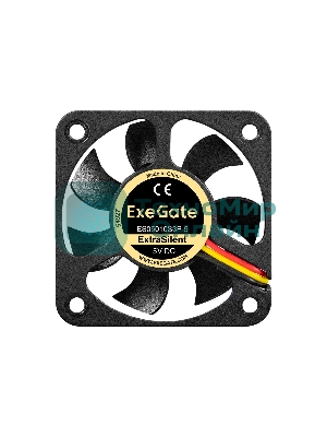Вентилятор для корпуса ExeGate ExtraSilent ES05010S3P-5 черный, 50 мм, 5000 об/мин, 27 дБ, 3 pin