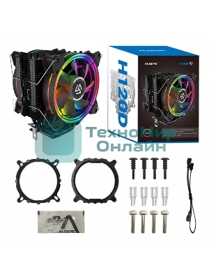 Кулер для процессора Alseye H120D черный, 120 мм, алюминий/медь, 2000 об/мин, 35.5 дБ, 4 pin, 200 Вт, 154 мм