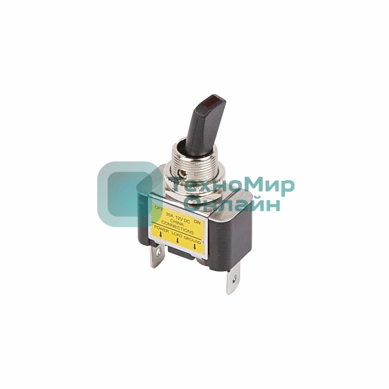 Тумблер Rexant 12V 30А (3c) ON-OFF однополюсный с зеленой LED подсветкой