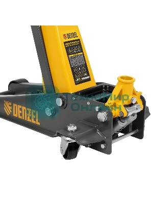 Домкрат гидравлический подкатной Denzel 3 т, 125-470 мм, быстрый подъем, проф.