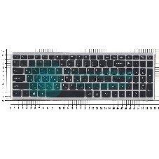Клавиатура для ноутбука Lenovo IdeaPad U510 Z710 черная с серебристой рамкой