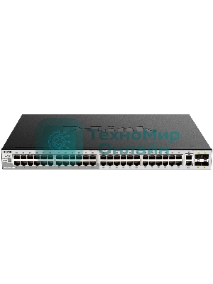 Коммутатор управляемый L3 стекируемый D-Link DGS-3130-54PS/B (L3) 48x1Gbит/с 2x10Gbит/с 4SFP+ 48PoE+ 370W управляемый
