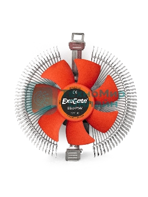 Кулер для процессора ExeGate EE80-PWM серебристый/красный, 90 мм, алюминий, 2400 об/мин, 24 дБ, 4 pin, 65 Вт, 50 мм
