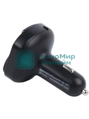 Автомобильный FM-модулятор ACV FMT-122B черный MicroSD BT USB (37576)