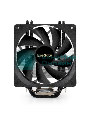 Кулер для процессора ExeGate Dark Magic EE400XL-PWM черный, 120 мм, алюминий/медь, 2400 об/мин, 37 дБ, 4 pin, 140 Вт, 155 мм