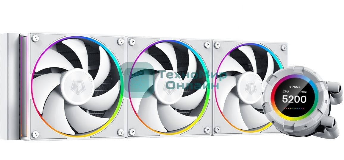 Система жидкостного охлаждения ID-Cooling SL360 белый 120мм алюминий+медь 2000rpm 30db 4-pin 350W