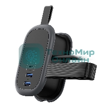 Удлинитель Cablexpert Exnovo mini, EXN-1-CU2-B-1.13, 1р, 16А, 1xType-C PD, 20 Вт, 2хUSB QC, 18Вт, 1.13м, ур.защиты 1+, черный, коробка