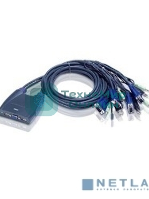 Переключатель электронный ATEN PETITE 4 PORT USB KVM SWITCH W/2.5M W/1.
