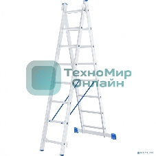 Лестница Сибртех, 2 х 8 ступеней, алюминиевая, двухсекционная