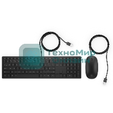 Комплект клавиатура+мышь HP Pavilion 400 проводной, USB, 1200 DPI, чёрный