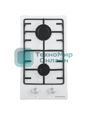 Газовая варочная панель Maunfeld EGHE.32.3EW/G, 2 конфорки, эмалированная сталь, белый