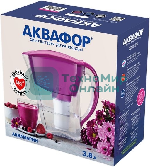 Кувшин Аквафор Аквамарин P81А5F цикламен 3.8л.