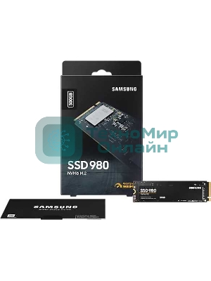 Накопитель SSD Samsung 980 MZ-V8V500BW, 500Gb, PCIe 3.0 x4, M.2 2280, NVMe, R/W 3100/2600