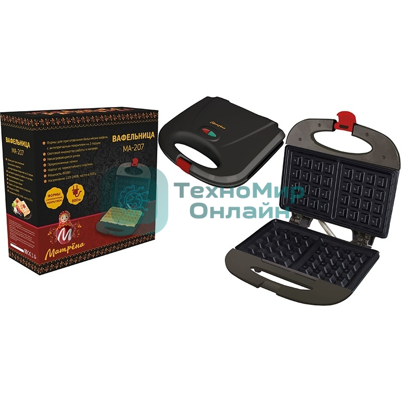 Вафельница МАТРЕНА МА-207, 750Вт, венская вафля