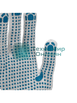 Перчатки трикотажные для ремонтных и строительных работ, с ПВХ точкой, 6 пар. Россия