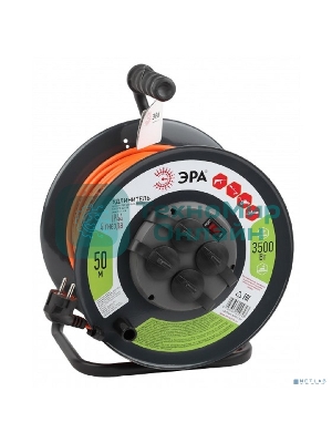 Удлинитель силовой RMx-4es-3x1.5-50m-IP44 на метал. катушке с/з 4гнезда 50м ПВС 3х1.5 Эра Б0046852
