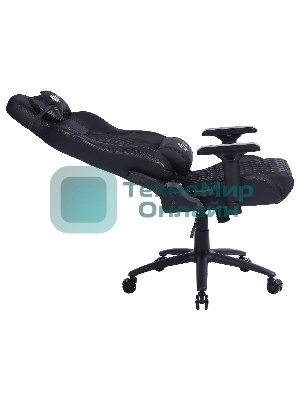 Кресло Cactus CS-CHR-130-M черный, экокожа, подголовник