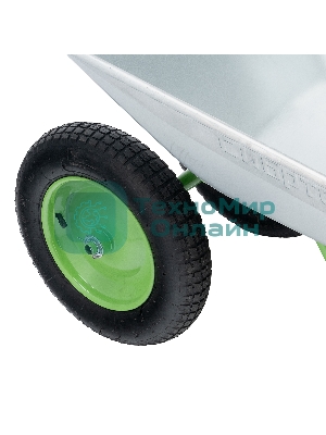 Тачка садовая Сибртех 2-х колесная, грузоподъемность 120 кг, объем 65 л