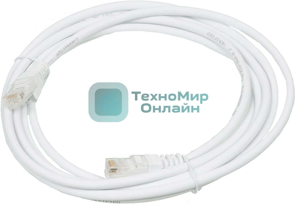Патч-корд LANMASTER UTP LAN-PC45/U5E-3.0-WH вилка RJ-45-вилка RJ-45 кат.5е 3м белый LSZH (уп.:1шт)