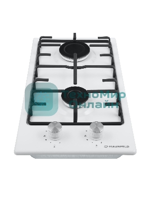 Газовая варочная панель Maunfeld EGHE.32.3EW/G, 2 конфорки, эмалированная сталь, белый