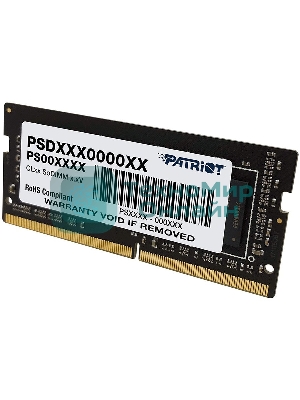 Оперативная память Patriot Signature, DDR4, 4GB (1x4 GB), 2666 MHz, CL19, SO-DIMM