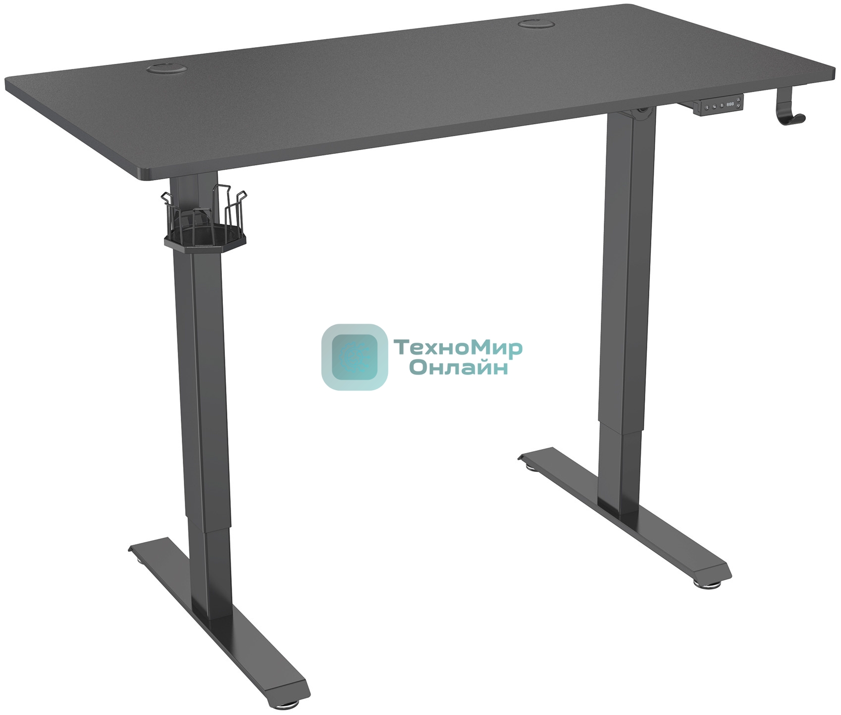 Стол игровой Cactus CS-ED-BBK столешница МДФ черный, каркас черный