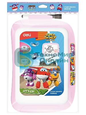 Доска магнитно-маркерная Deli EH50002 Super Wings магнитно-маркерная, лак, синий 20.5x28.6см пластик рама