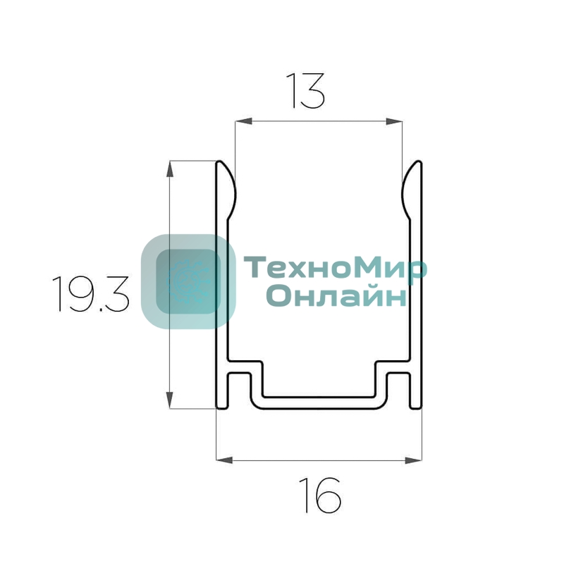 Профиль алюминиевый анодированный для гибкого неона Neon-night 16х16мм, 2м