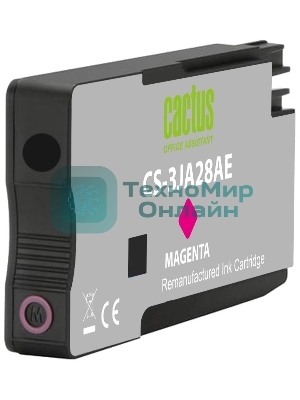 Картридж струйный Cactus CS-3JA28AE 963XL (есть ограничения по прошивке) пурпурный (25.5 мл) для HP OfficeJet Pro 9010/9010e/9012/9014/9015/9016/9019