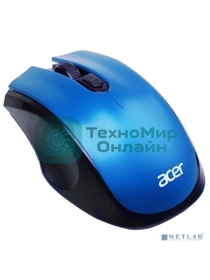 Мышь беспроводная Acer OMR031 черный/синий, 1600 dpi, радиоканал, USB, кнопки - 4