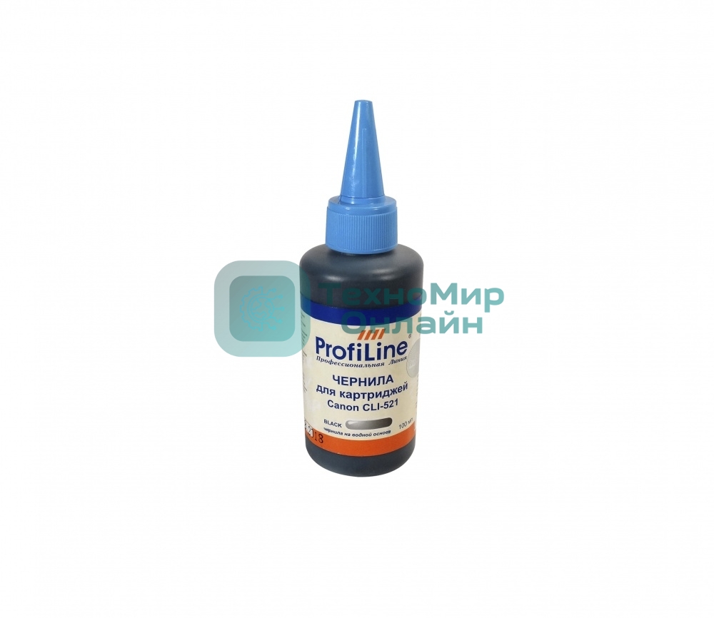 Чернила ProfiLine PL-CLI-521BK для принтеров Canon Pixma Ip3600/IP4600/MP540/MP620/MP630/MP980 черный 100 мл водн