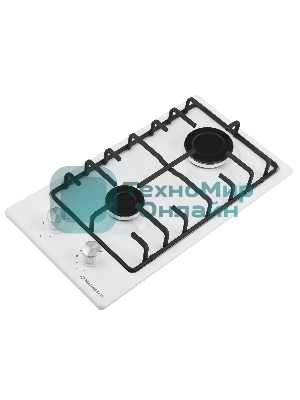 Газовая варочная панель Maunfeld EGHE.32.3EW/G, 2 конфорки, эмалированная сталь, белый