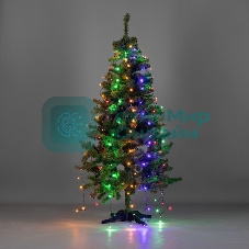 Елочная гирлянда с кольцом Neon-night, 7 нитей по 1,8 метра, цвет диодов мультиколор, не соединяется