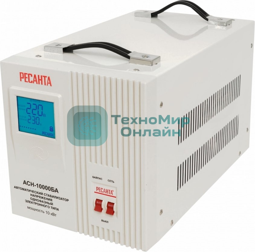 Стабилизатор напряжения Ресанта АСН-10000БА однофазный серый (63/6/40)